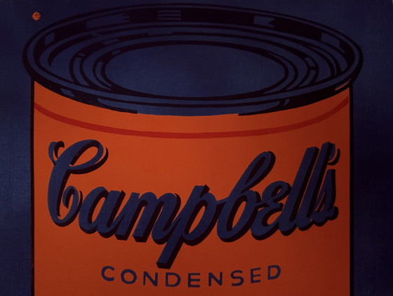 Image 1 of Andy Warhol : "Coloured Campbell'S Soup Can, 1965 (Blue & Orange)".