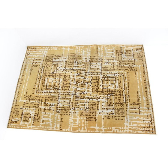 Image 1 of Tapis vintage à motifs géométriques modernistes, Tchécoslovaquie 1960