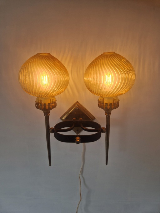 Lampe murale Mid Century dans le style de Gio Ponti