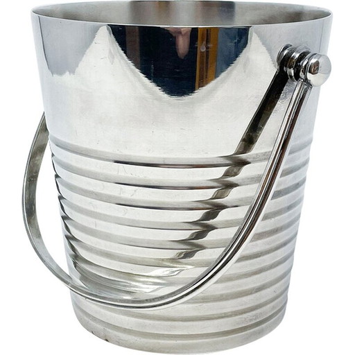 Seau à champagne et à glace Art déco Mid Century "Ondulations" par Luc Lanel, France années 1930