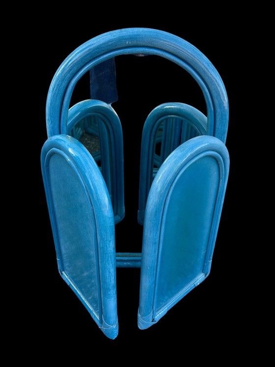 Image 1 of Miroir Triptyque en Rotin