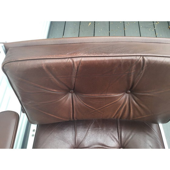 Image 1 of Fauteuil en cuir vintage Mondo de Karl Erik Ekselius