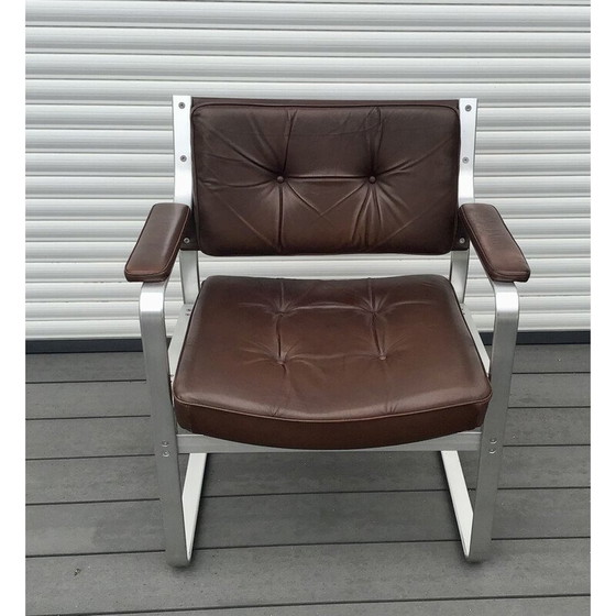 Image 1 of Fauteuil en cuir vintage Mondo de Karl Erik Ekselius