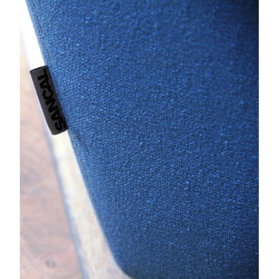 Image 1 of Paire de chaises de thé vintage en tissu rouge et bleu pour Sancal, Espagne