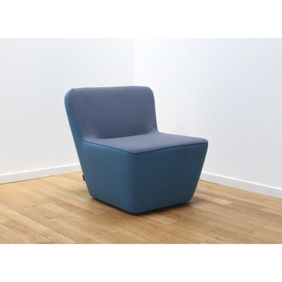 Image 1 of Paire de chaises de thé vintage en tissu rouge et bleu pour Sancal, Espagne