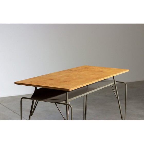 Image 1 of Table à écrire vintage en bois et métal par Willy Van Der Meeren, 1950