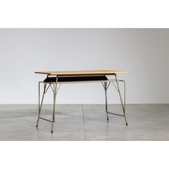 Image 1 of Table à écrire vintage en bois et métal par Willy Van Der Meeren, 1950