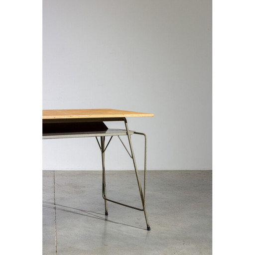 Table à écrire vintage en bois et métal par Willy Van Der Meeren, 1950
