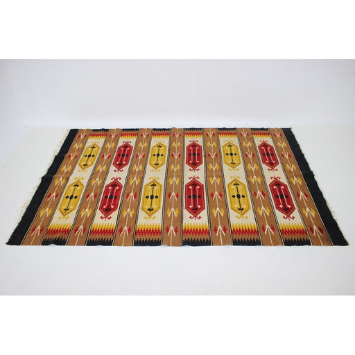 Tapis Kilim vintage en laine, Tchécoslovaquie, années 1960