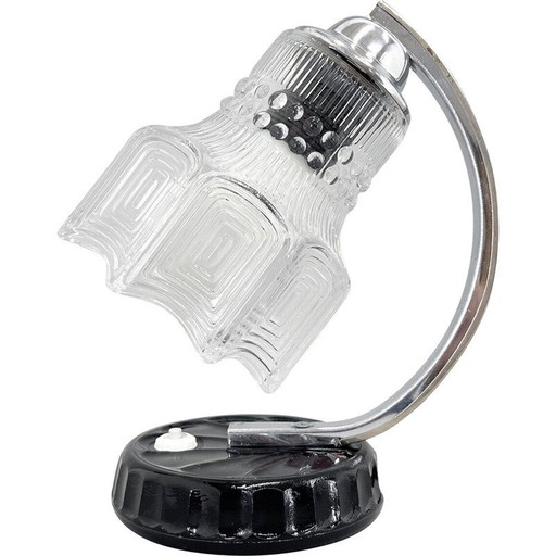 Lampe de table vintage en métal et céramique, Tchécoslovaquie 1960