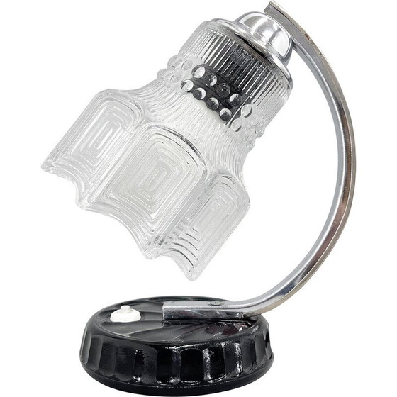 Image 1 of Lampe de table vintage en métal et céramique, Tchécoslovaquie 1960