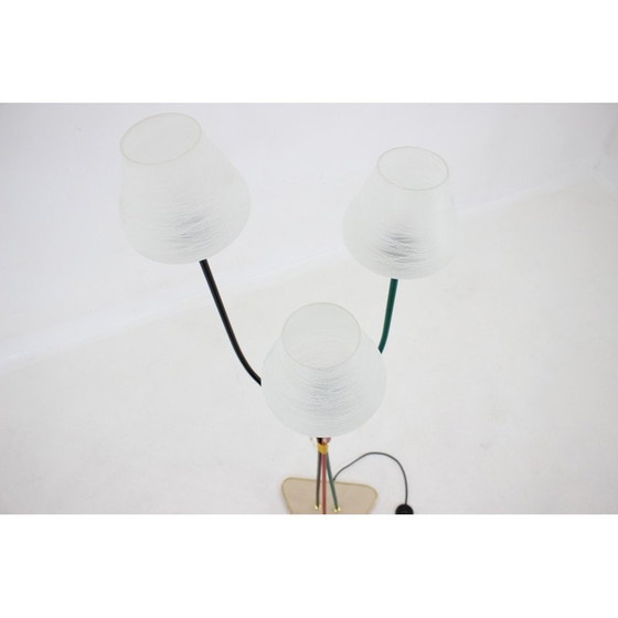 Image 1 of Lampadaire vintage à 3 lumières, Tchécoslovaquie années 1960