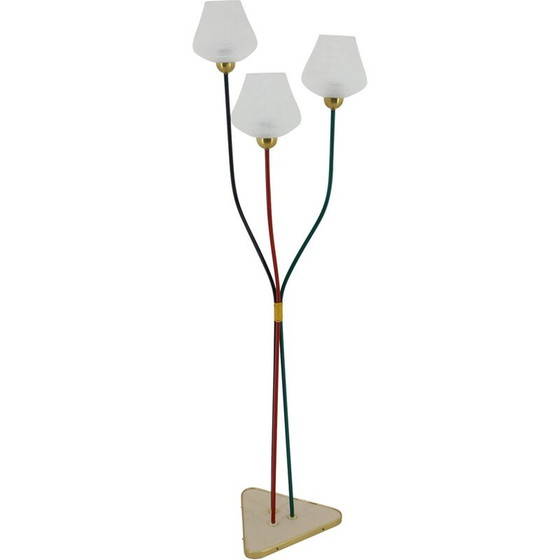 Image 1 of Lampadaire vintage à 3 lumières, Tchécoslovaquie années 1960