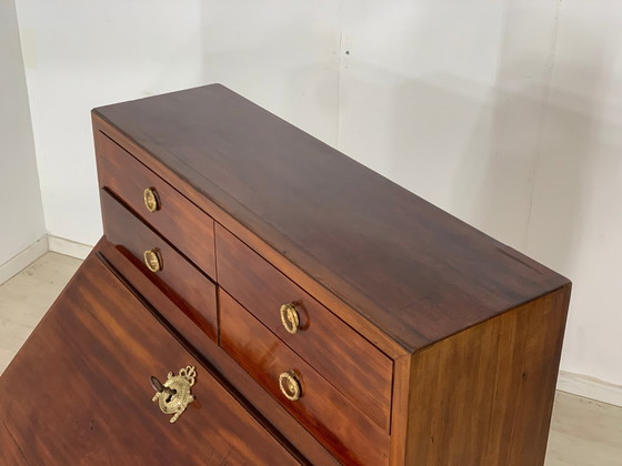 Image 1 of Acajou secrétaire bureau commode vintage