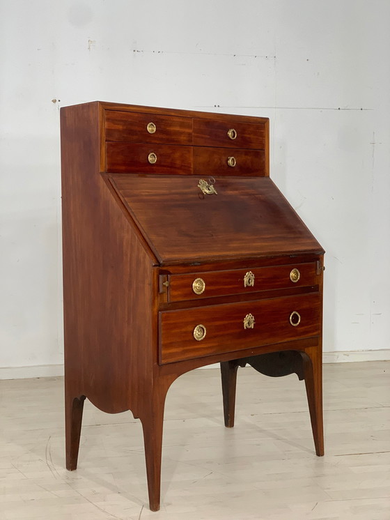 Image 1 of Acajou secrétaire bureau commode vintage