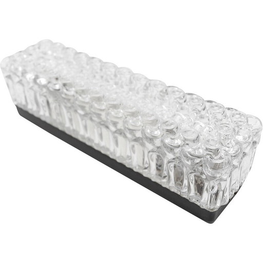 Plafonnier vintage en verre émaillé et métal, 1960