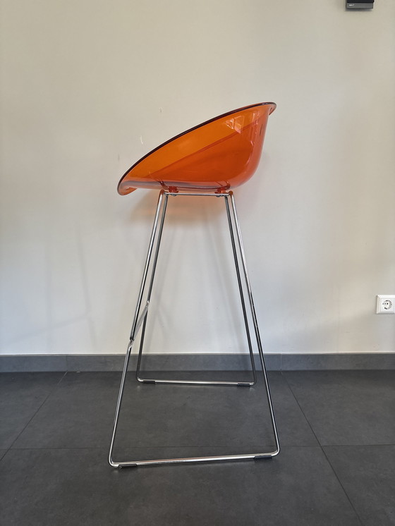 Image 1 of Pedrali 906 Gliss Orange Barstools Set Of 4