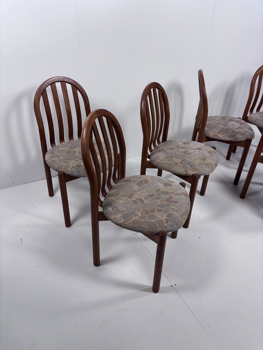 6 pièces Chaises de salle à manger vintage en teck danois Koefoed