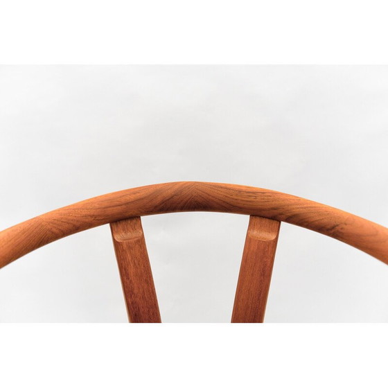 Image 1 of Chaise de bureau vintage en teck et cuir, Danemark 1960