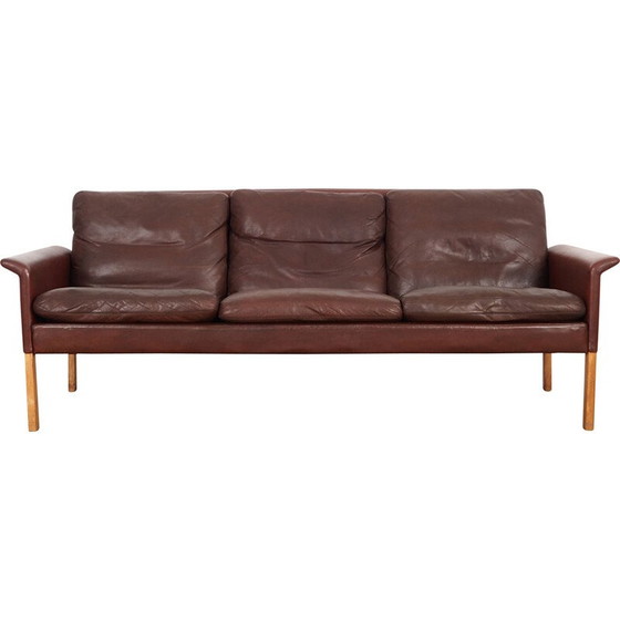 Image 1 of Canapé vintage en cuir marron par Hans Olsen pour CS Møbler, 1960s