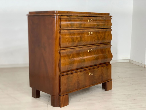 Acajou armoire commode en éventail vers 1900