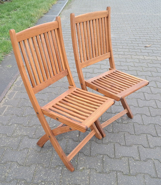 Image 1 of 2 chaises pliantes Teak & Garden