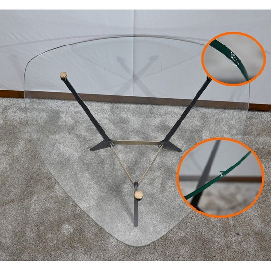 Image 1 of Table basse vintage en verre et métal, 1980