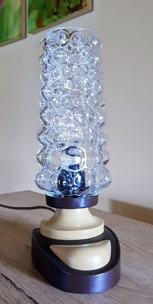 Lampe de table en verre à bulles de style Helena Tynell