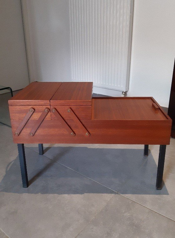 Image 1 of Meuble D'Appoint Vintage - Travailleuse Scandinave - Meuble De Rangement - Ancien