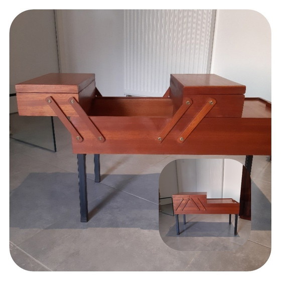 Image 1 of Meuble D'Appoint Vintage - Travailleuse Scandinave - Meuble De Rangement - Ancien