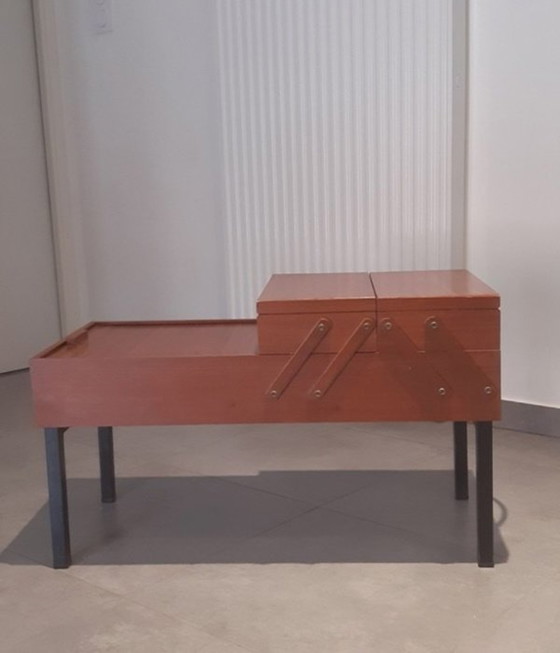 Image 1 of Meuble D'Appoint Vintage - Travailleuse Scandinave - Meuble De Rangement - Ancien