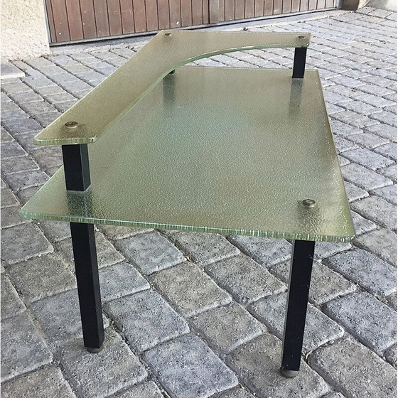 Image 1 of Table basse vintage avec double plateau en verre st gobain