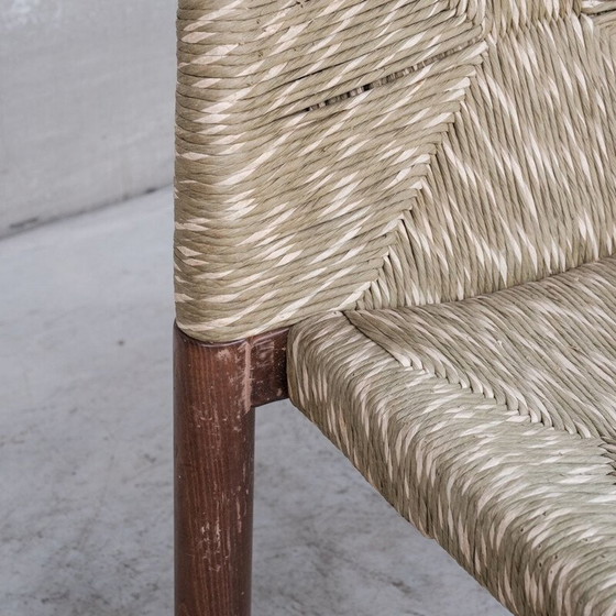Image 1 of Ensemble de 4 chaises en jonc vintage, Italie 1960