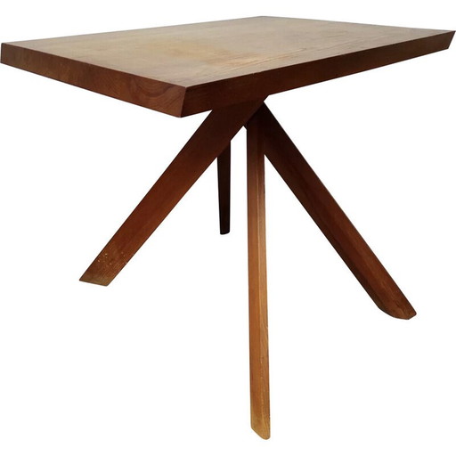 Table vintage en bois d'orme par Pierre Chapo, 1950