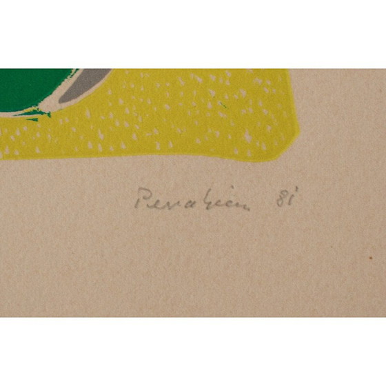 Image 1 of Lithographie vintage "Personnages surréalistes" par Jules Perahim, 1740