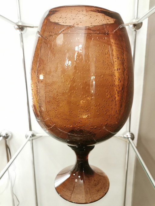 Grande Coupe "De Mariage" En Verre De Biot De 40Cm