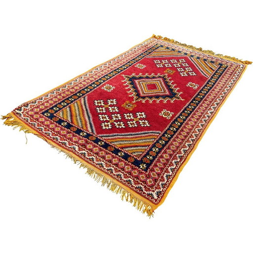 Tapis berbère vintage en laine tissé à la main, 1970