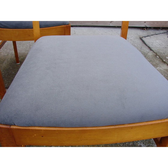 Image 1 of Ensemble de 4 chaises Art déco vintage, années 1940