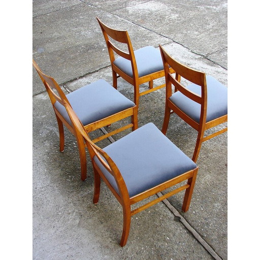 Ensemble de 4 chaises Art déco vintage, années 1940