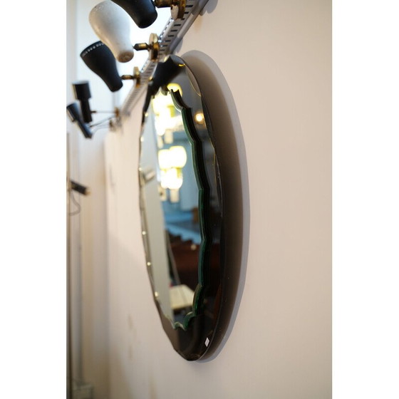 Image 1 of Miroir vintage en bronze par Cristal Art Italien 1960s