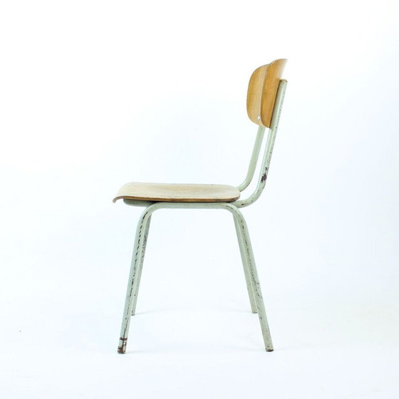 Image 1 of Chaise d'école vintage en métal et contreplaqué par Kovona, Tchécoslovaquie années 1960