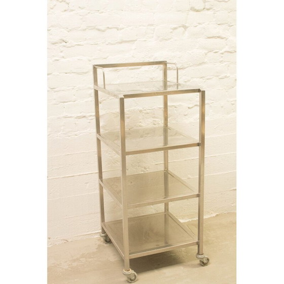 Image 1 of Chariot vintage en acier inoxydable, Belgique 1980