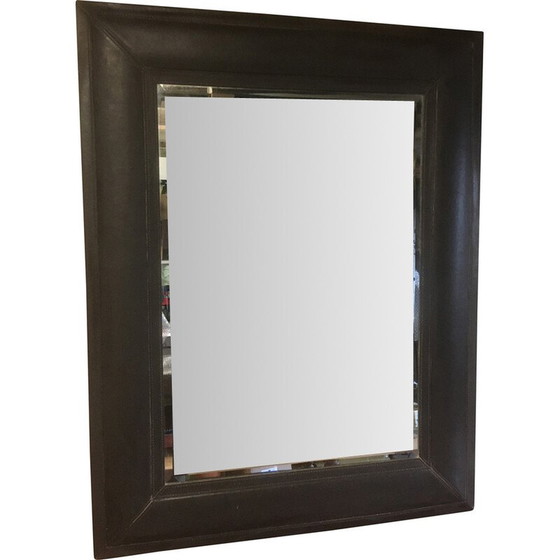 Image 1 of Miroir en cuir biseauté Vitage, 1970