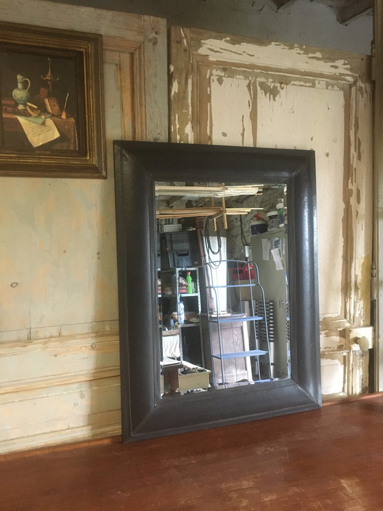 Image 1 of Miroir en cuir biseauté Vitage, 1970