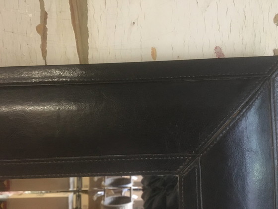 Image 1 of Miroir en cuir biseauté Vitage, 1970