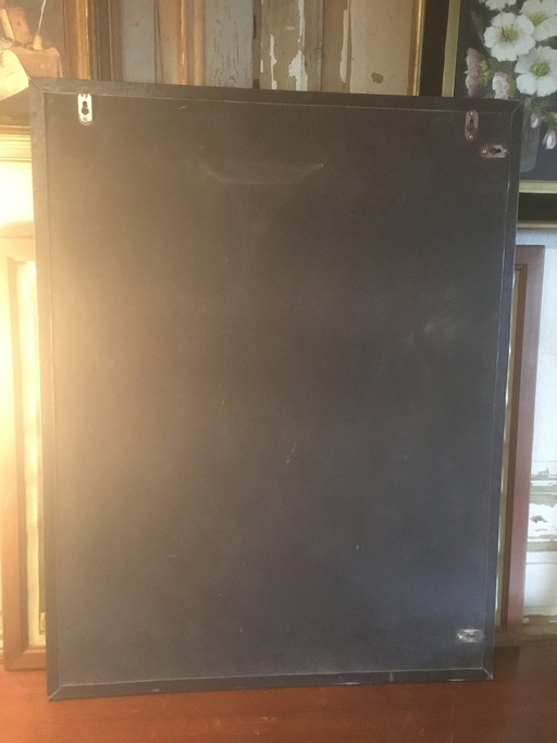 Miroir en cuir biseauté Vitage, 1970