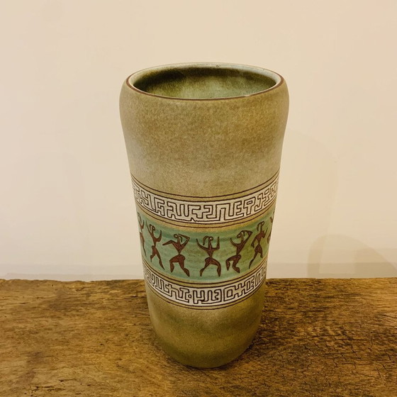 Image 1 of Vase vintage avec motifs aztèques par René Morel