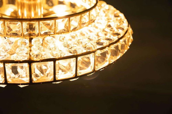 Image 1 of Lampe pendante en cristal au design vintage, lampe pendante en laiton suédois