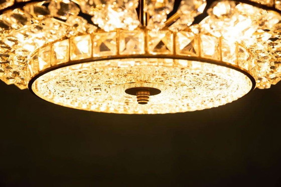 Image 1 of Lampe pendante en cristal au design vintage, lampe pendante en laiton suédois