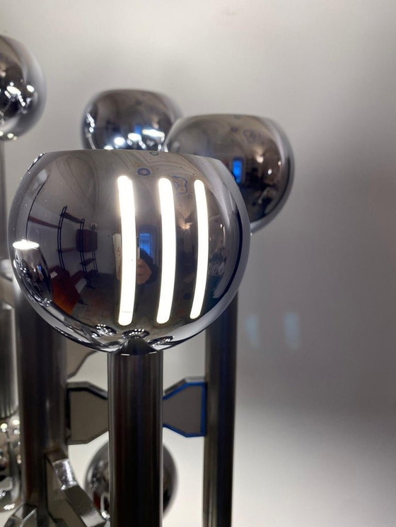 Image 1 of Lampadaire 12 lumières de l'ère spatiale, 1970